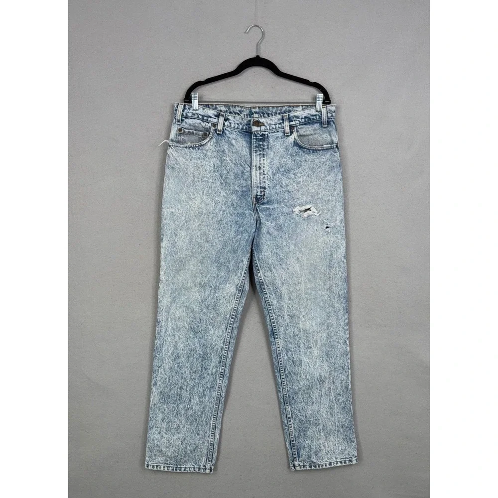 Vintage Levis Jeans Mens 38x32 Blue Acid Wash Distressed Relaxed Fit 90s 540